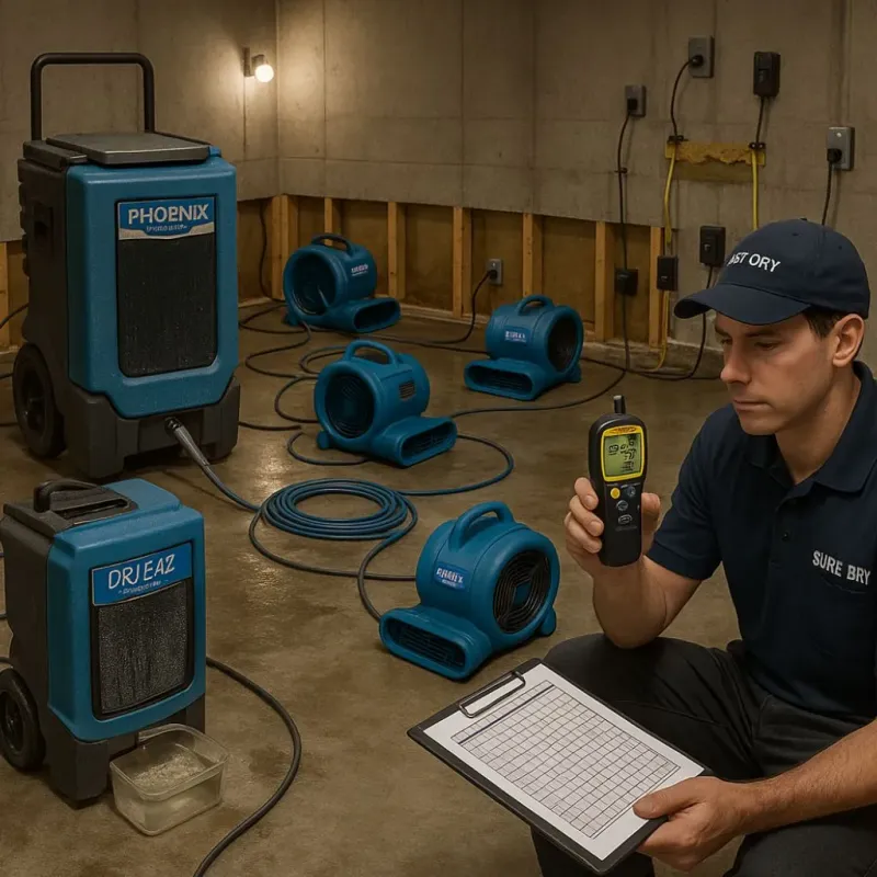 Structural Drying and Dehumidification process in Morton, IL